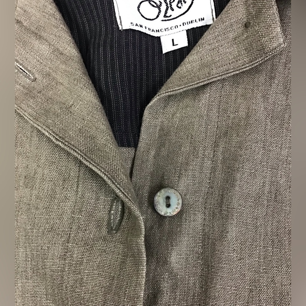 Margaret O’Leary Taupe Linen Lagenlook Shacket/Jacket Size Large - Picture 6 of 7